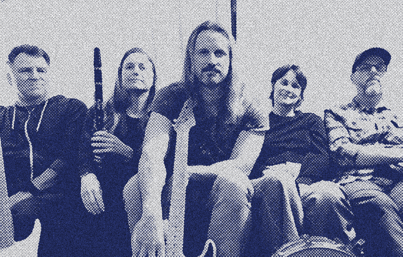 Bright Spurs band portrait, halftone treatment